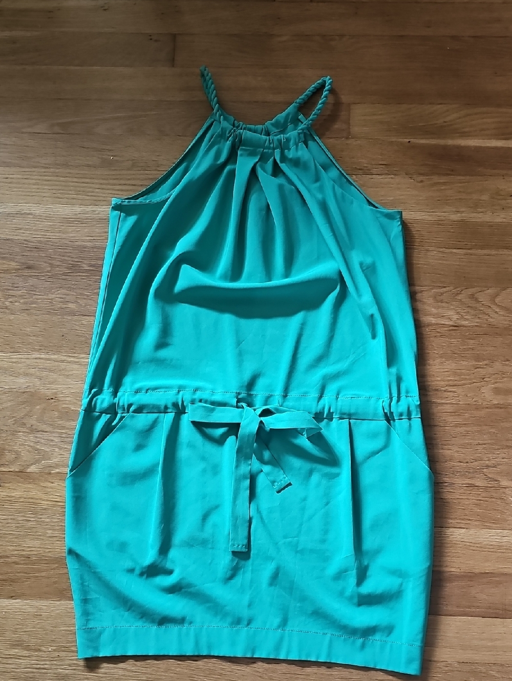 Rachel Rachel Roy Vibrant Green Sleeveless Halter Dress with Pockets Small - Picture 7 of 13